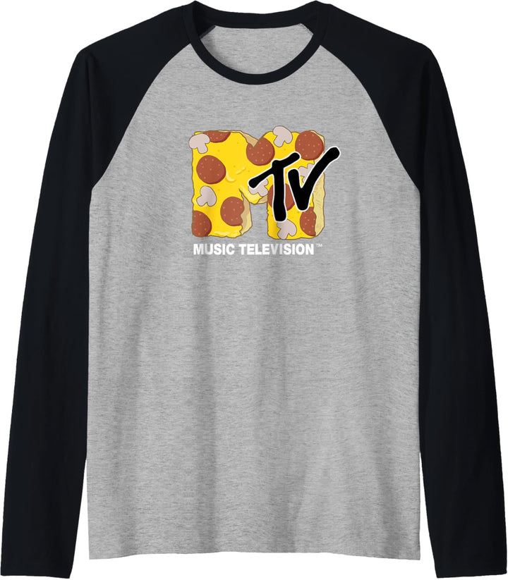 MTV Pepperoni And Mushroom Pizza Logo Raglan