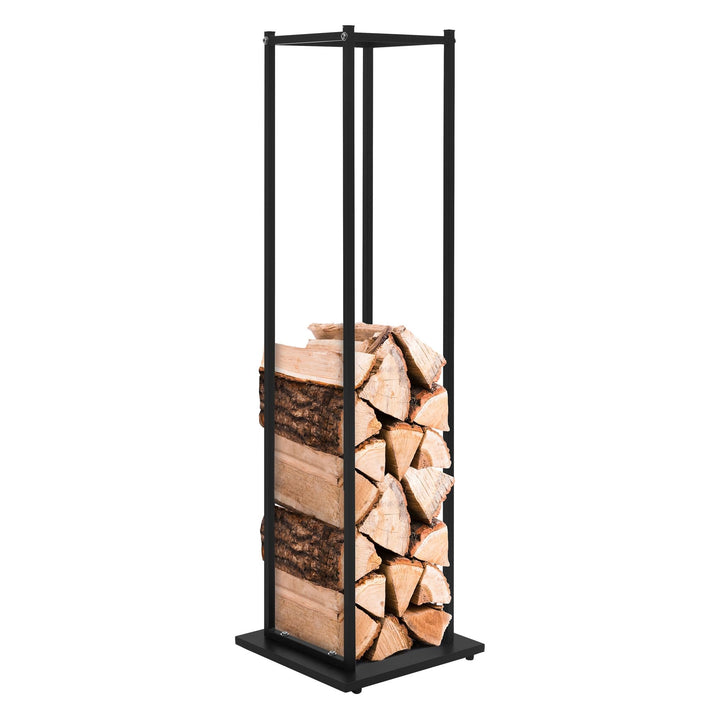 ML-Design Kaminholzregal 33x115x33 cm rechteckig, Schwarz, Metall, Innen/Aussen, Brennholzregal Holz