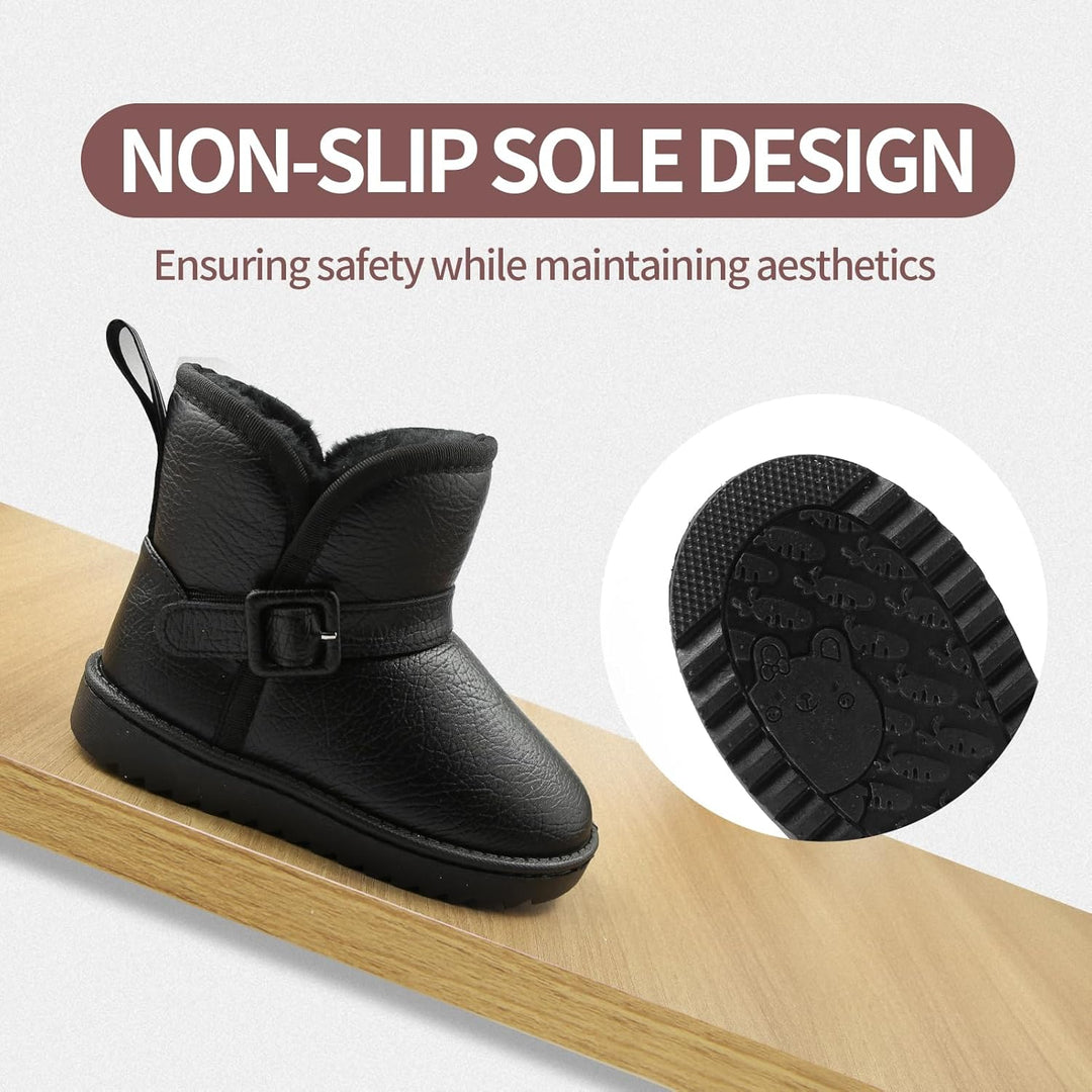 Apawwa Winterstiefel MäDchen Warm GefüTtert Boots MäDchen SchlüPfen Winterschuhe Kinder Komfortabel