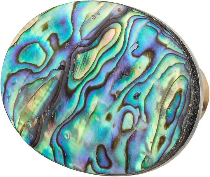 mookaitedecor Satz von 4 Oval Form Abalone Shell Cabinet Knobs mit Schrauben, dekorative Stein zieht