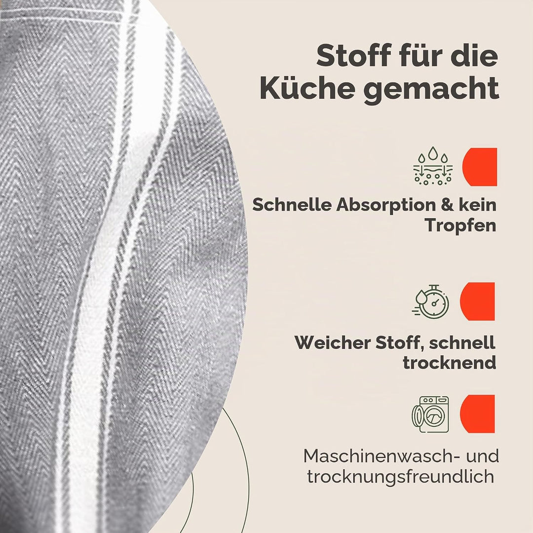 Zeppoli Klassische Küchentücher, 100% natürliche Baumwolle, Wiederverwendbare Waschlappen, saugfähig