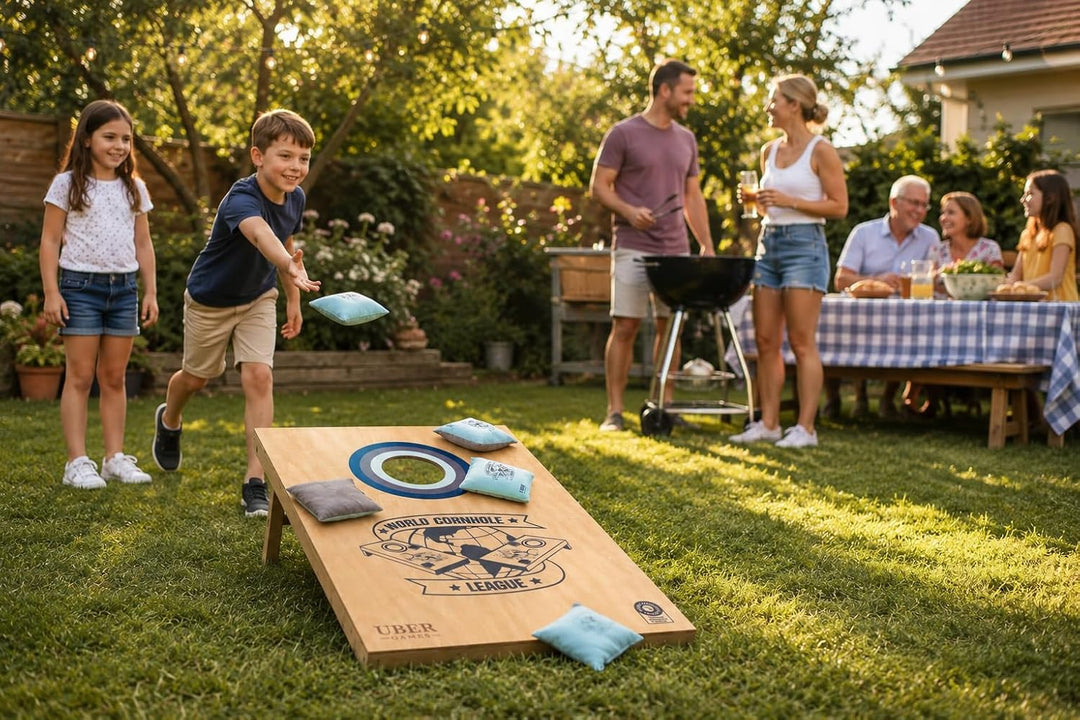 Uber Games - World Cornhole League - 120x60 cm Doppelbrett-Set &amp; Tasche - Turnierqualität Board (4x2
