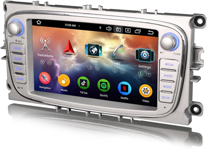 Erisin 7 Zoll 8-Kern 4GB RAM 64GB ROM Android 14 Autoradio GPS Navigation Für Ford Galaxy C-Max Focu