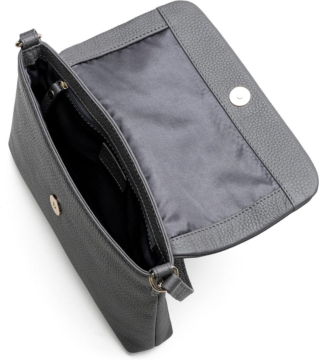 Lazarotti Bologna Leder Umhängetasche Damen | verstellbarer Schulterriemen | mittelgrosse Crossbody