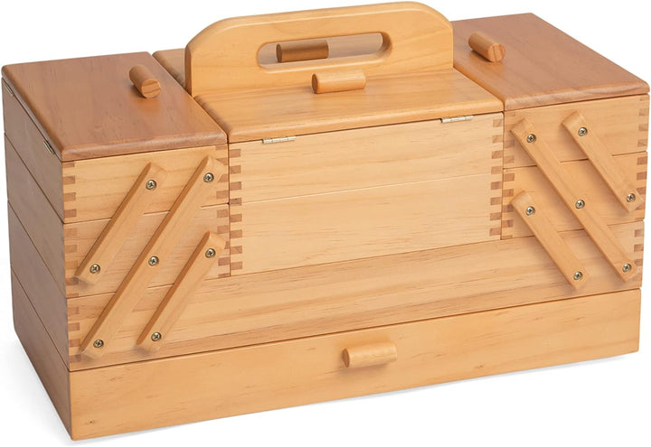 Hobby Gift Etagen-Aufbewahrungsbox aus Holz zum Nähen, Basteln und Hobby, 4 Etagen mit Schublade, 4