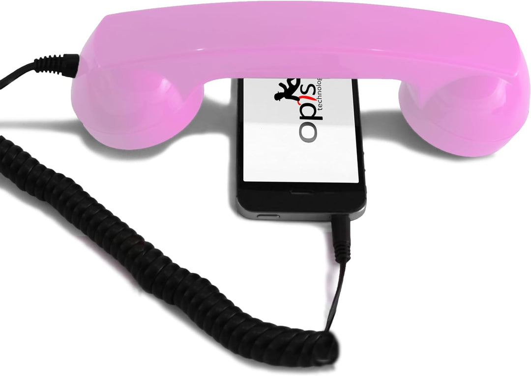 Opis 60s Micro - Retro Handyhörer für Android Smartphones, Tablets, Notebooks und Handys in der Form