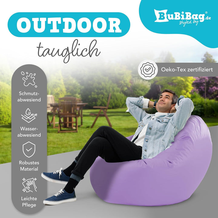 BuBiBag 2in1 Sitzsack L - XXL mit Füllung für Kinder & Erwachsene, Gaming Beanbag & Bodenkissen für