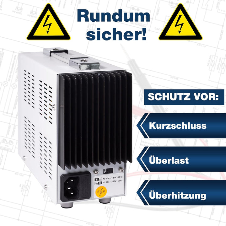 PeakTech P 6080 A Labornetzteil 0-15V / 0-3A, Hochauflösendes Labornetzgerät Single, Single
