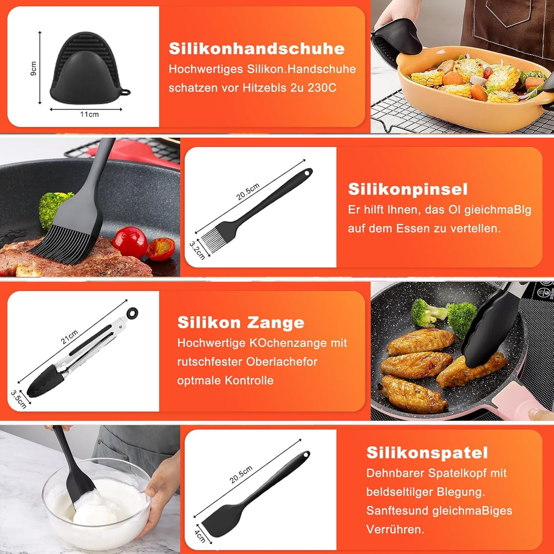 Heissluftfritteuse Zubehör für Cosori Dual Blaze Twinfry XXL 10L, Airfryer Silikonform Zubehör (1x10