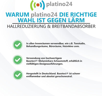 8 Schallabsorber Elemente aus Basotect ® G+ zur Verbesserung der Raumakustik/je 825x550x50mm 8 Eleme