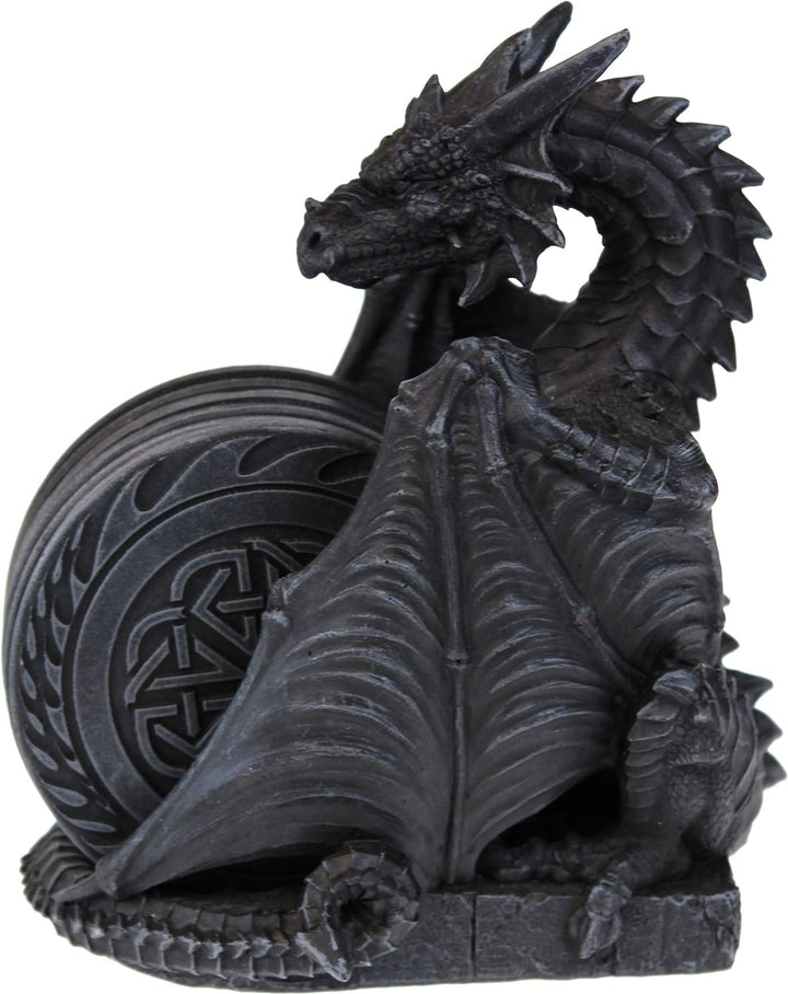 Nemesis Now Dragons Lair Untersetzer-Set, 22 cm, Schwarz