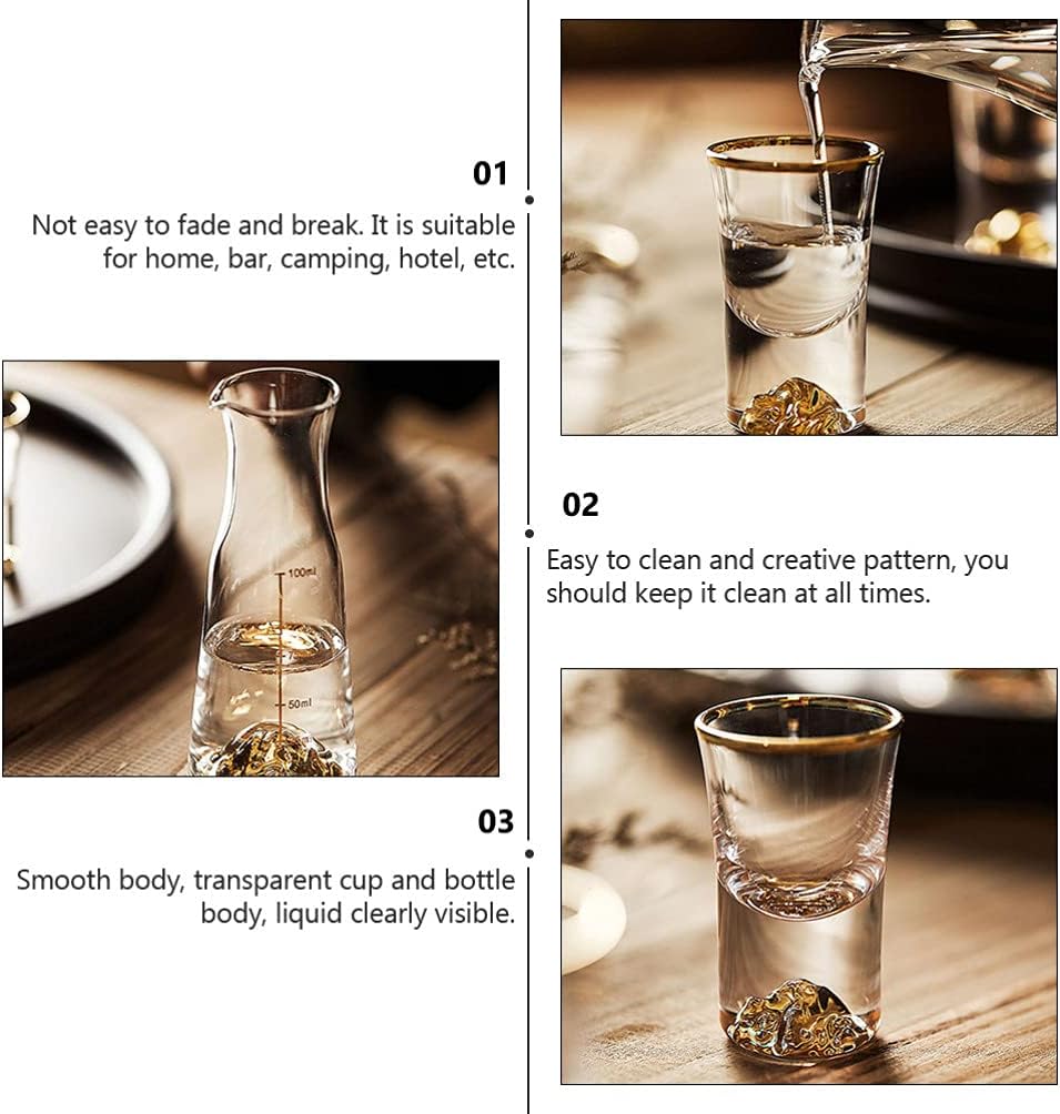 BESPORTBLE 1 Satz Weissweinglas-trennkrug Japanisch Sake-Flasche Aus Glas Sake-ochoko-tassen Keramik