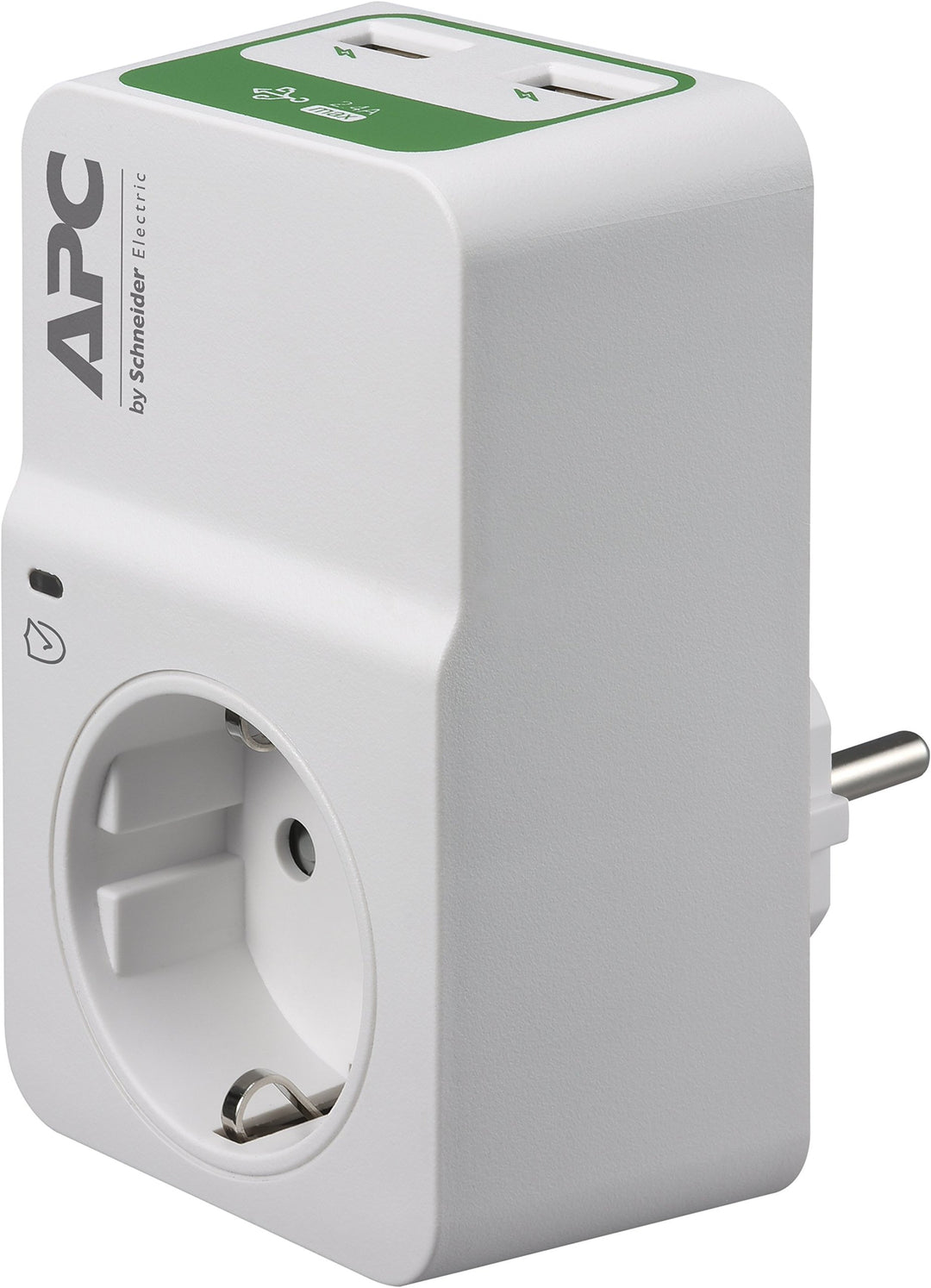 APC-Surge Protector - PM1WU2-GR - Steckdosenadapter mit Überspannungsschutz (1 Stecker Schuko, 2 USB