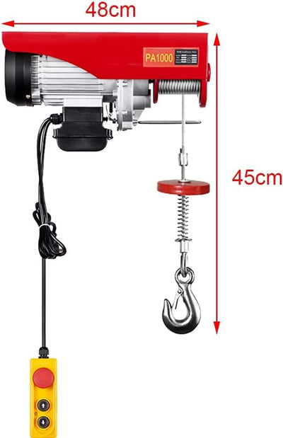 Seilwinde elektrisch | 500 kg/12 m | 1000 kg/6 m | 220V Seilhebezug mit Kabelfernbedienung Motorwind