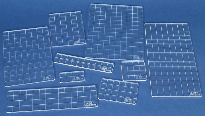 Stampers Anonymous Tim Holtz Acryl-Gitter-Block-Set, 9-teilig, durchsichtig, Large