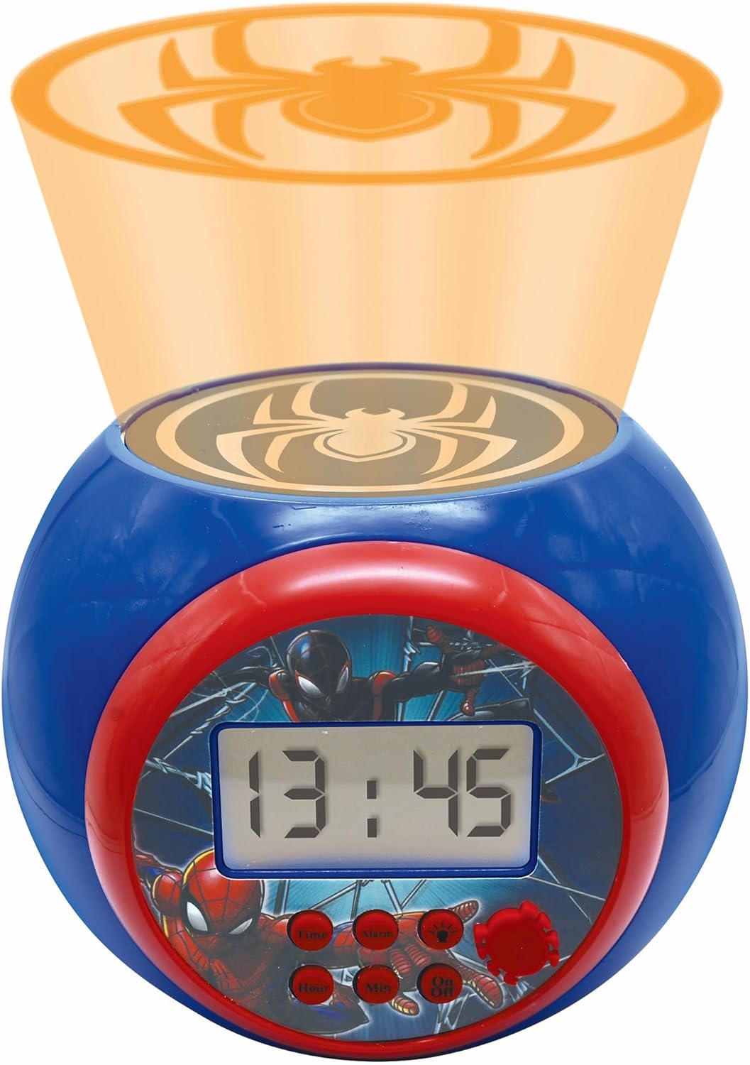 Lexibook - Marvel Spider-Man Projector-Wecker mit Schlummerfunktion und Weckfunktion, Nachtlicht mit