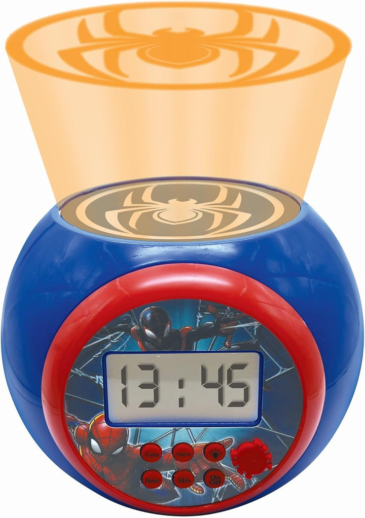 Lexibook - Marvel Spider-Man Projector-Wecker mit Schlummerfunktion und Weckfunktion, Nachtlicht mit