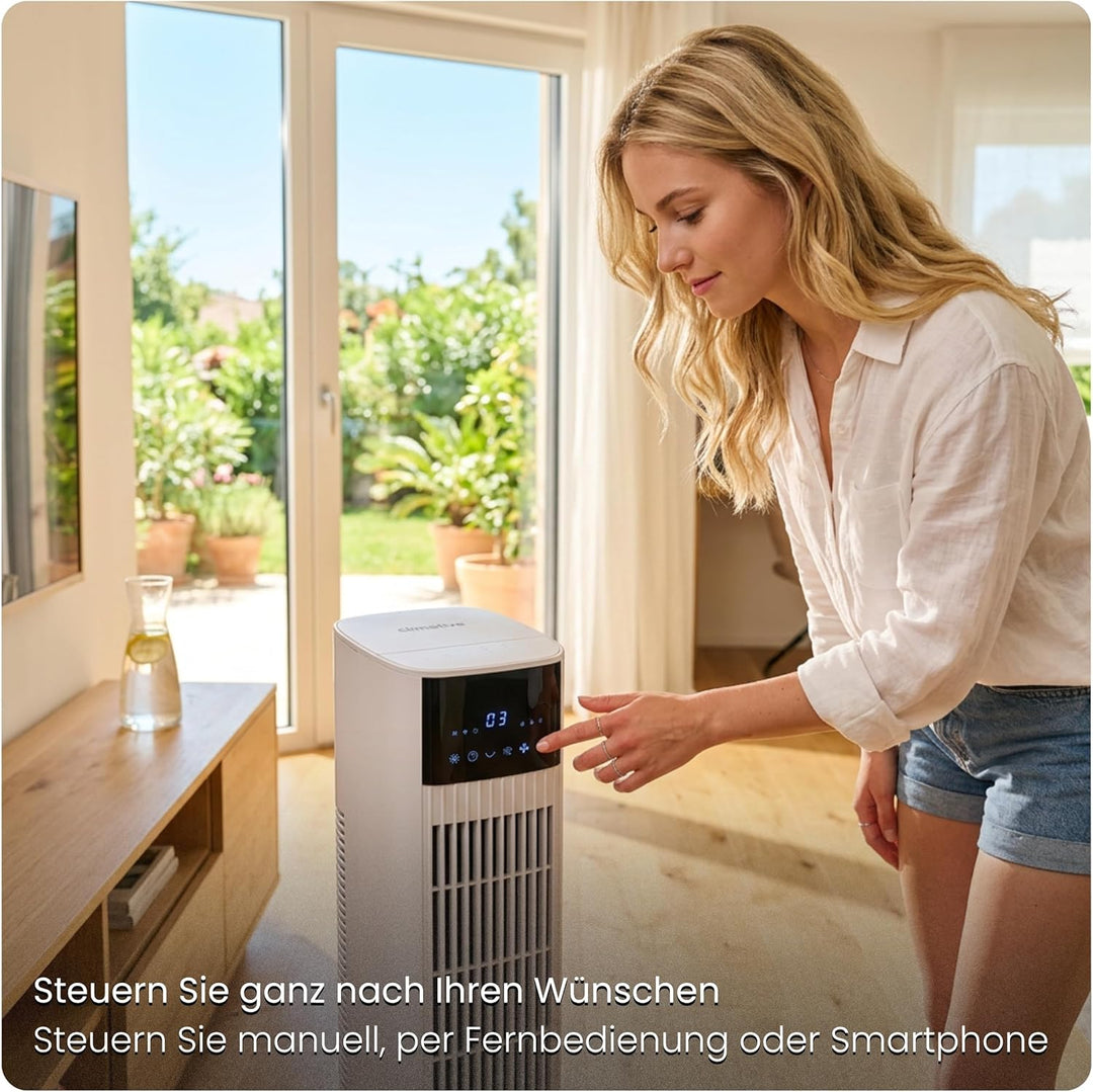 Ventilator mit Wasserkühlung CoolAir, WiFi, 5L, Aromafach, 2x Kühlakkus, 65W, Oszillation, Cooler Fa