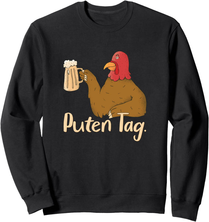 Puten Tag Bier Trinkende Pute / Truthahn Sweatshirt