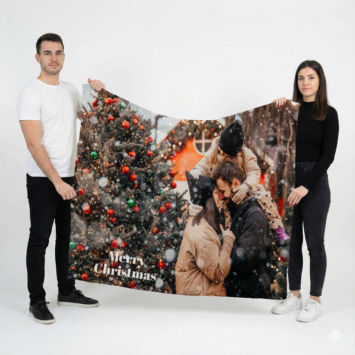 Wanapix | Personalisierte Kuscheldecke mit Foto & Text | Ultra-weich, robust & leicht | Anti-Pilling
