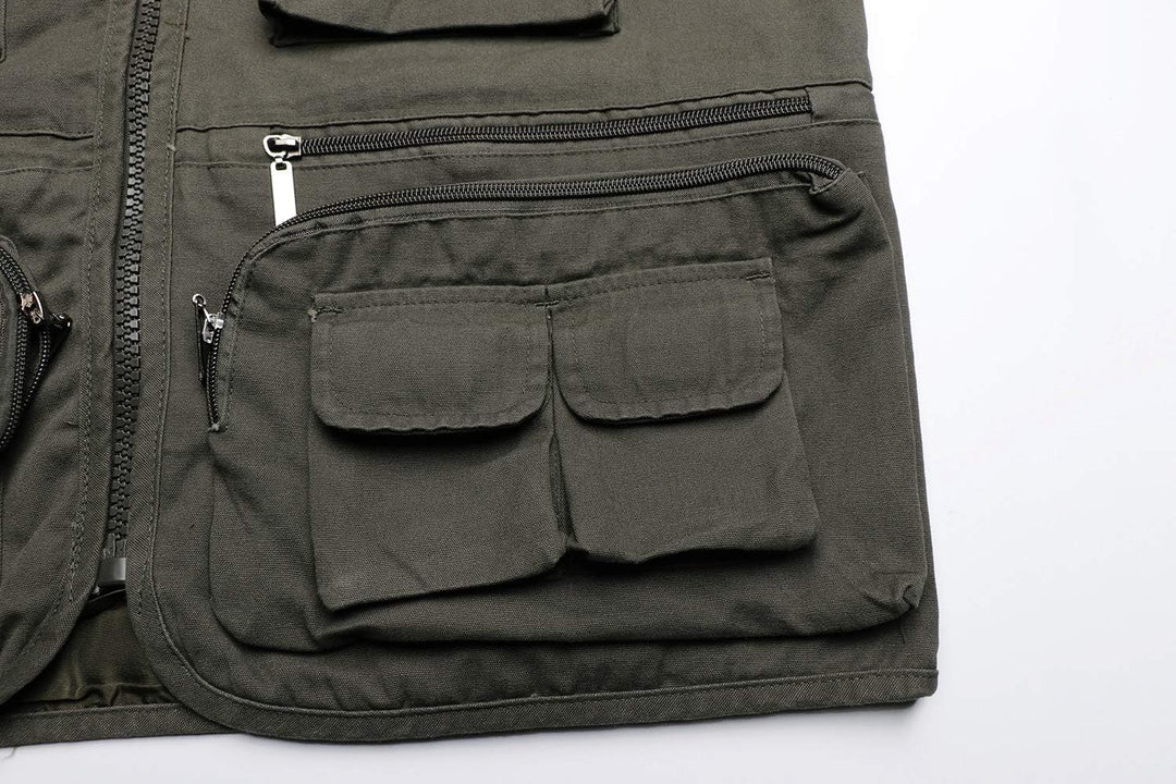 KTWOLEN Herren Outdoor Weste mit Multi-Taschened Anglerweste Jagd- und Angler Camping Wandern Weste