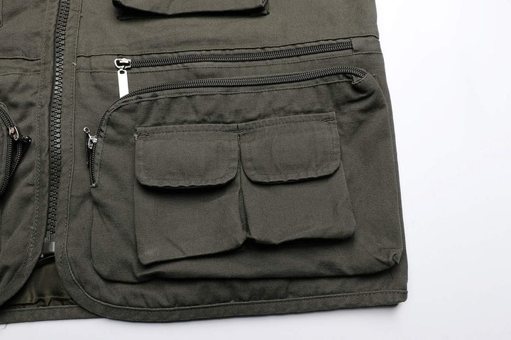 KTWOLEN Herren Outdoor Weste mit Multi-Taschened Anglerweste Jagd- und Angler Camping Wandern Weste