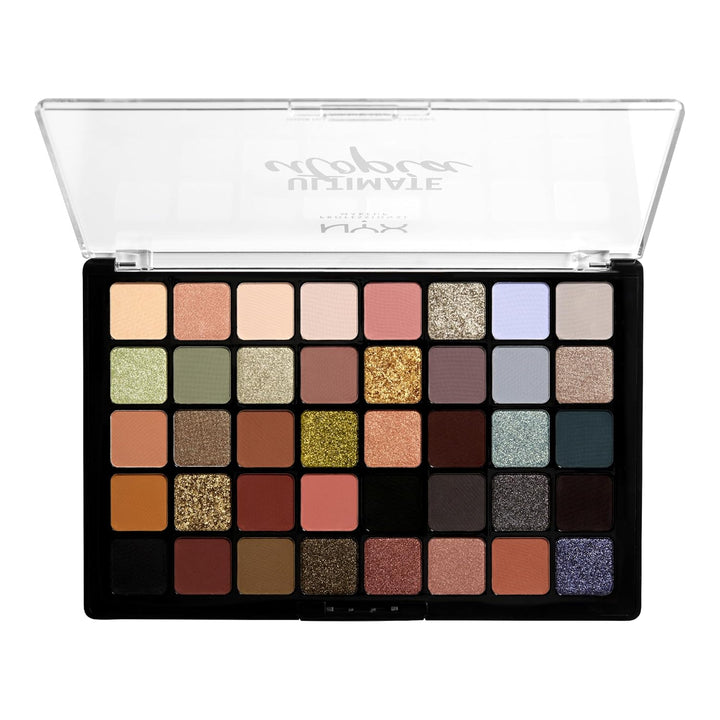 NYX Professional Makeup Lidschattenpalette, Ultimate Shadow Palette, Gepresster Puder Lidschatten, 4
