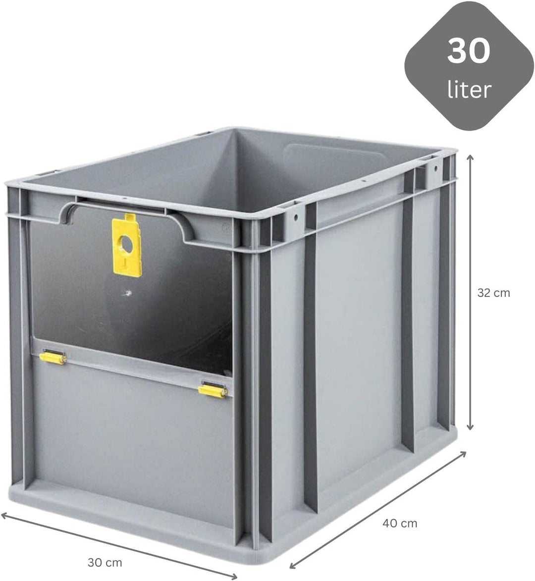 SparSet 10x Eurobox NextGen Insight Cover | HxBxT 32x30x40 | 30 Liter | Hoch/Gelb | Eurobehälter, Tr