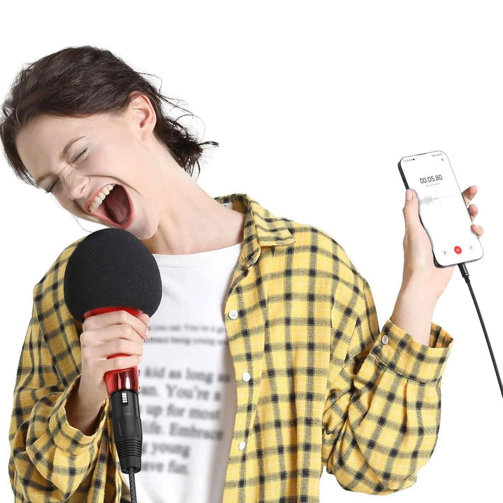 Cubilux XLR Buchse auf Lightning Mikrofonkabel für Aufnahme und Karaoke, geflochtenes Kabel für iPho