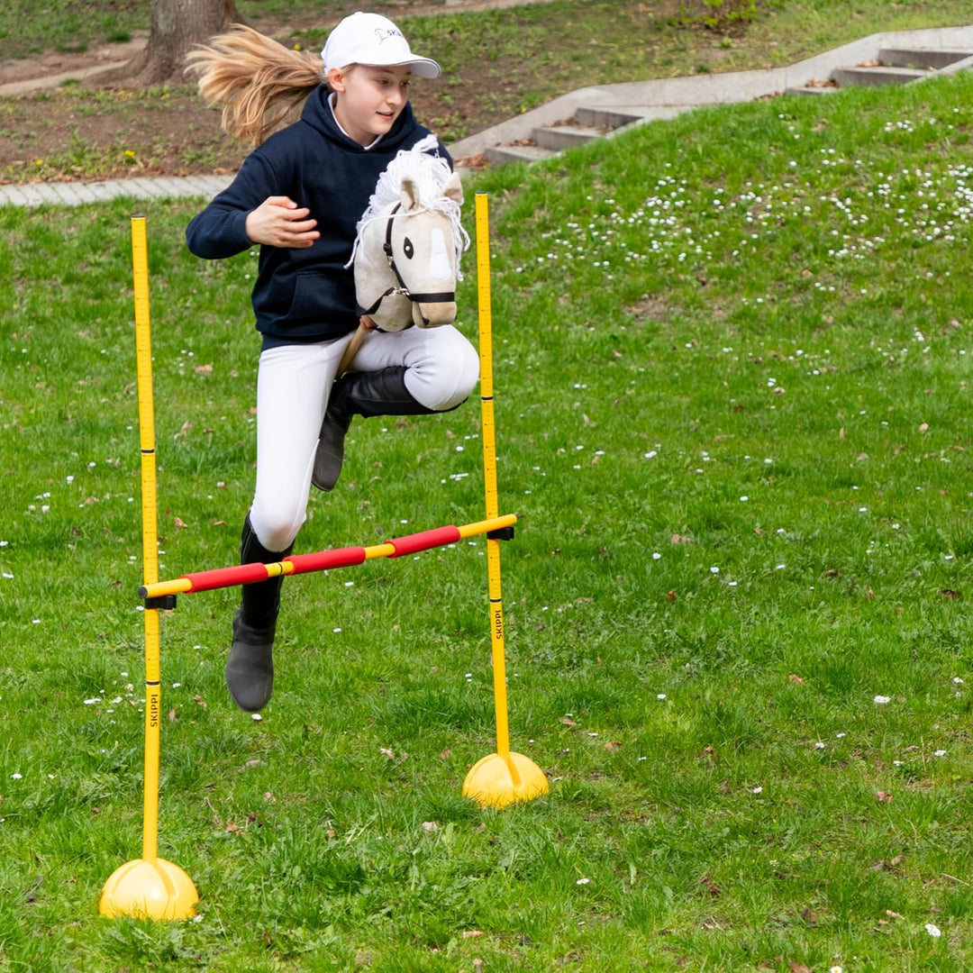 SKIPPI Hobby Horse Almond, Grosses Steckenpferd A3, Halfter und Zügeln im Set, Hobby Horsing Pferd m