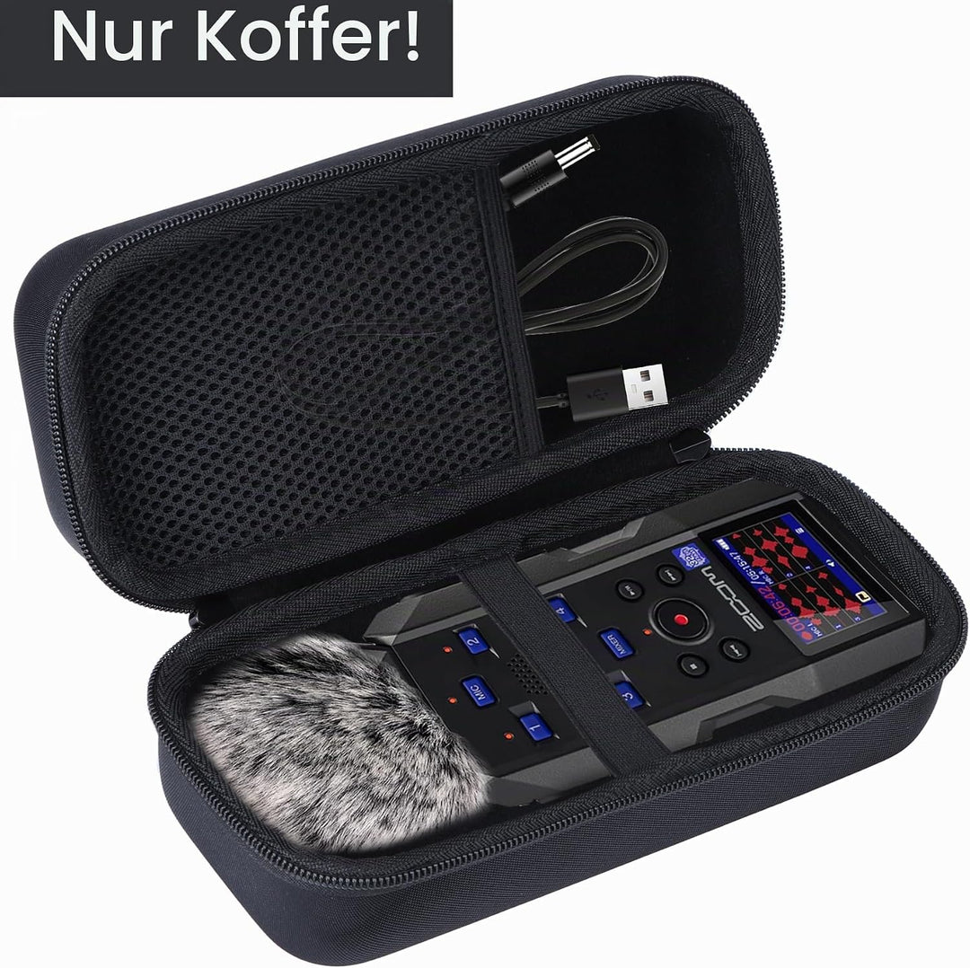Hart Schutz Hülle Etui Tasche für Zoom H5studio Handy Recorder/Zoom H6essential Handy Recorder Schwa