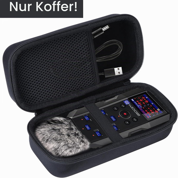 Hart Schutz Hülle Etui Tasche für Zoom H5studio Handy Recorder/Zoom H6essential Handy Recorder Schwa