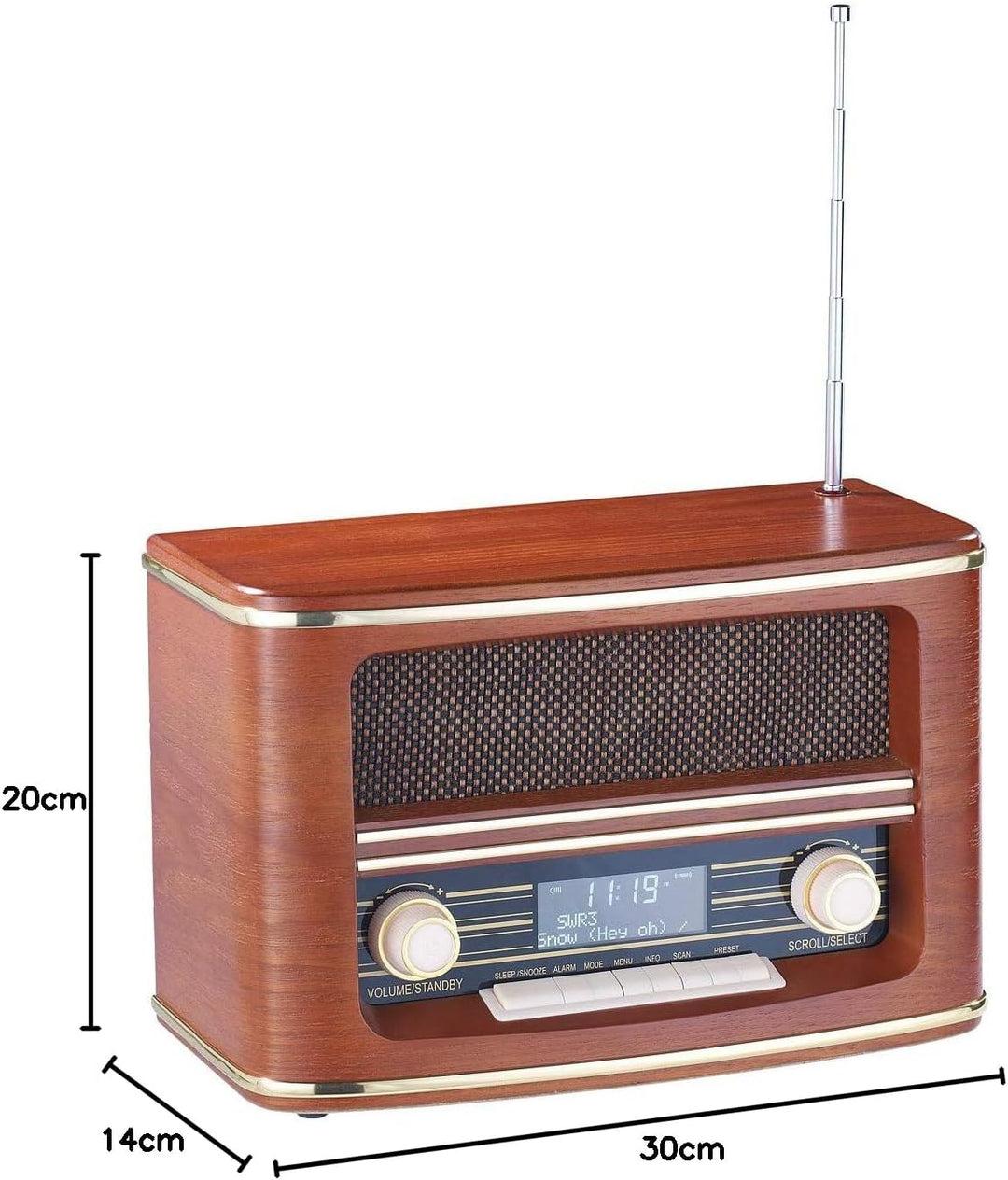 auvisio Retro Radio: Digitales Nostalgie-Stereo-Radio mit DAB+, Bluetooth 5.0, FM & Wecker (DAB Retr