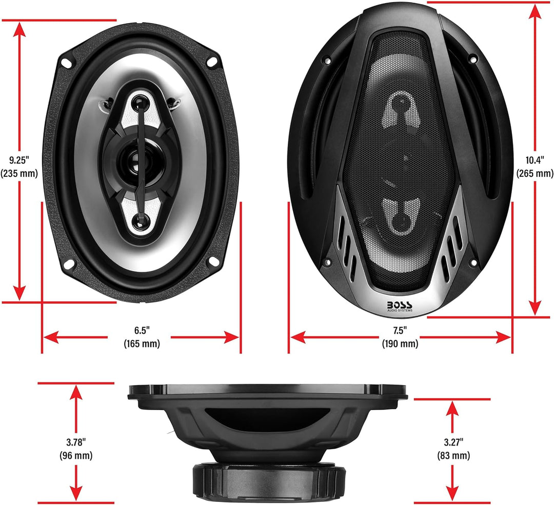 BOSS Audio nx694 15,2 x 22,9 cm Onyx 4 Way Poly spritzgegossener Konus Lautsprecher – Silber 15,2 x