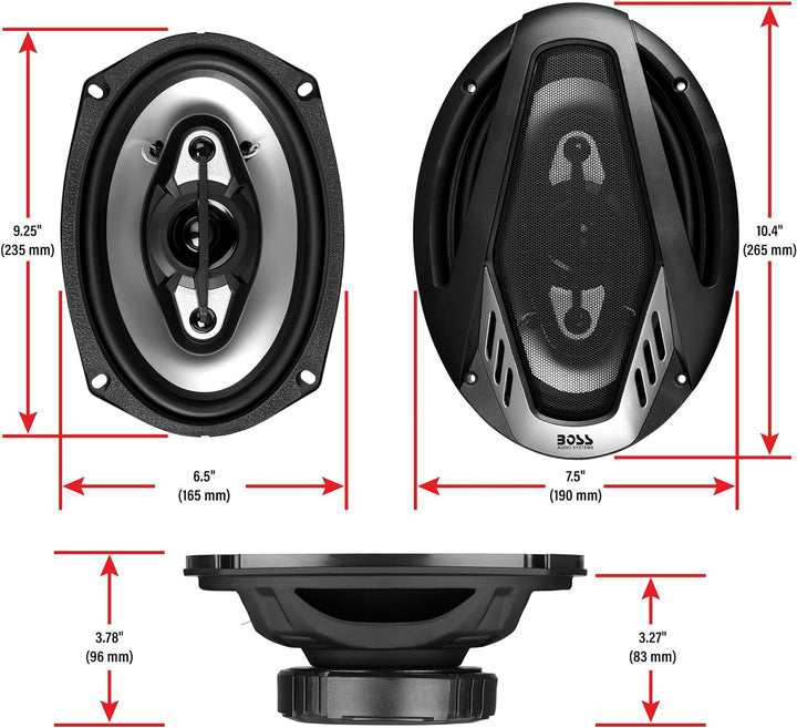 BOSS Audio nx694 15,2 x 22,9 cm Onyx 4 Way Poly spritzgegossener Konus Lautsprecher – Silber 15,2 x