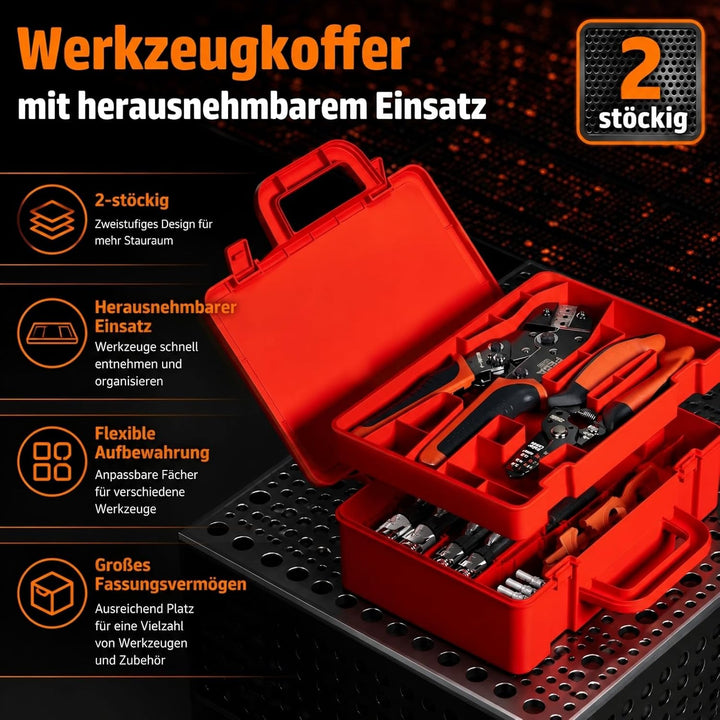 PEBA Solarstecker Crimpzange Set, Solar Crimp Zange 1.5-6.0 mm² für Solarpanel PV Solarkabel,12 Paar