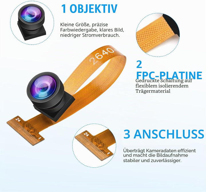 diymore 2 Stücke 2640 Kamera Modul 160° Weitwinkelobjektiv 2 Megapixel Sensor Unterstützt JPEG RGB Y