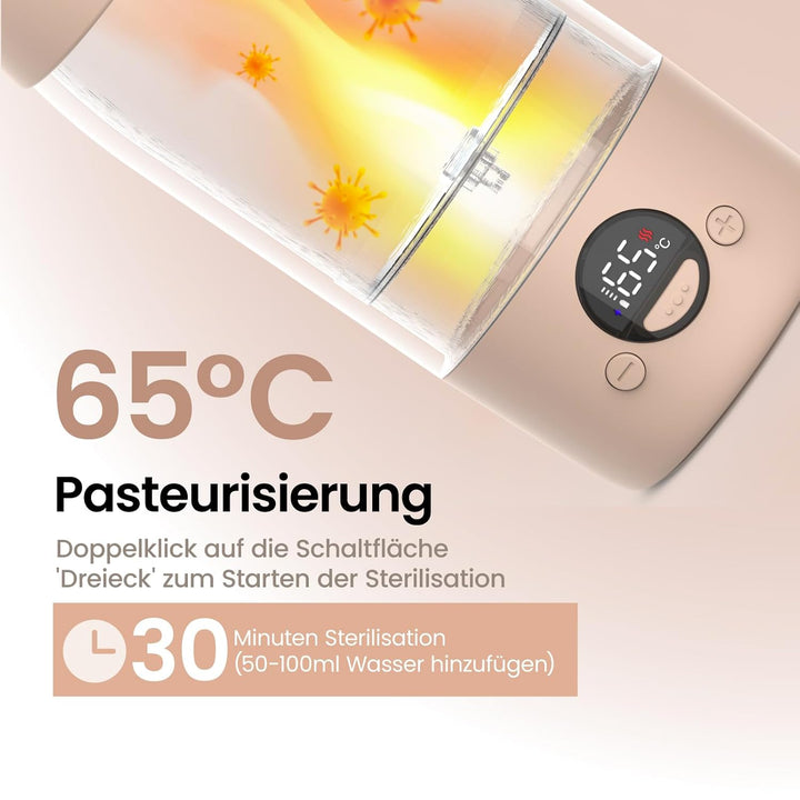 Tragbarer Flaschenwärmer Baby Unterwegs mit 500ml Grosse Kapazität, Schnelle Erwärmung, USB-C & 36 W