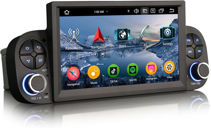 Acht-Kern Android 14 DAB+ Autoradio 4GB+64GB Für Fiat Panda MK3 Type 319 mit GPS Navigator Unterstüt