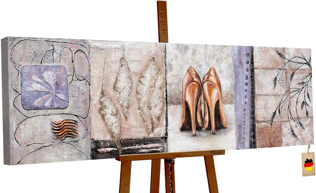 YS-Art Abstrakt Acryl Gemälde auf Leinwand Harmonie handgemalt Wandbilder Wohnzimmer modern Wohndeko