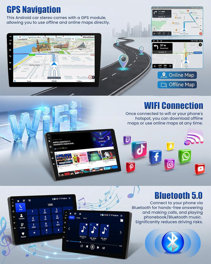 SIXWIN 8-Core 6+128G Android 15 Autoradio für Ford Fiesta 2009-2017 mit Carplay/Android Auto/DSP,9''