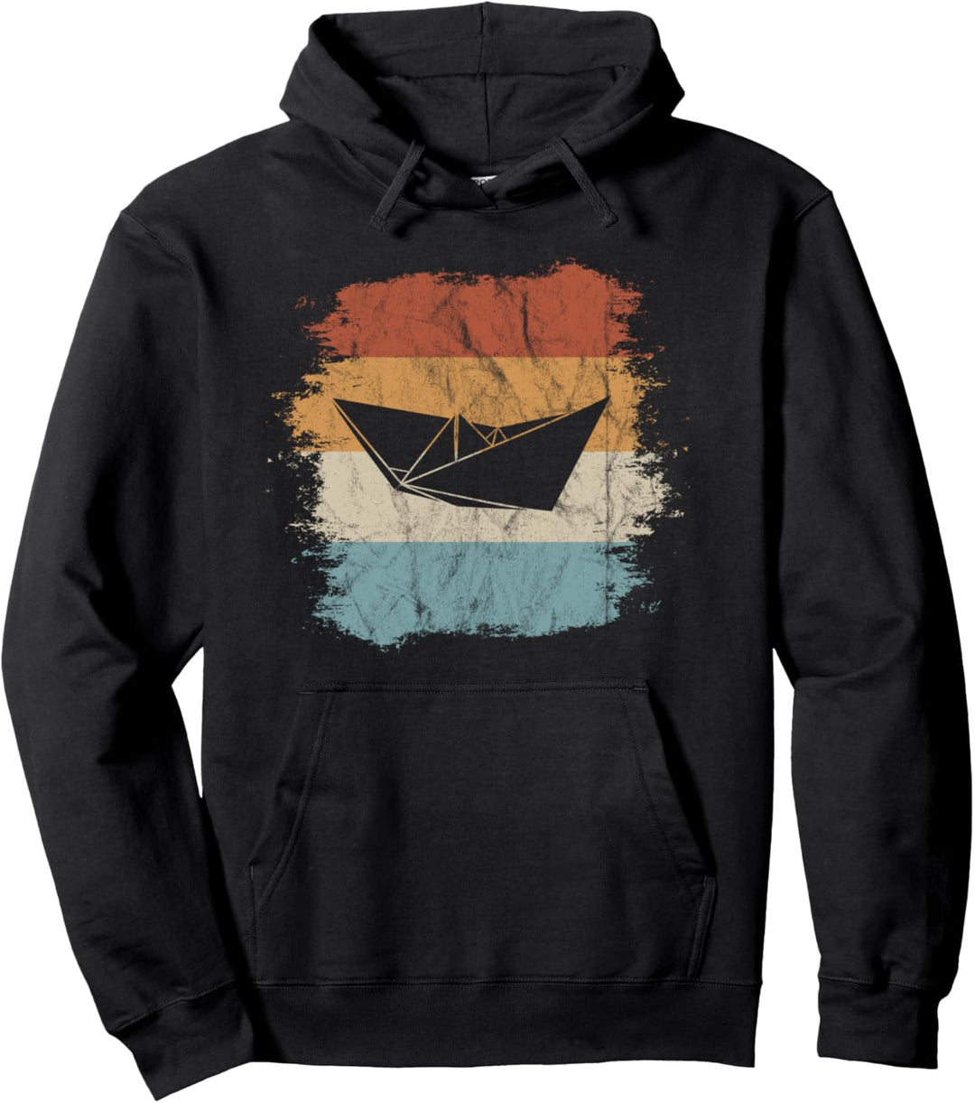 Faltboot Kapitän Retro Nordsee Ostsee Papier-Schiff Pullover Hoodie
