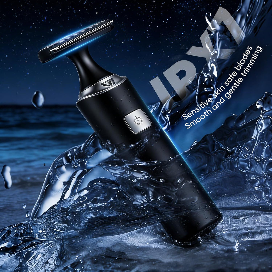 5 in 1 Bodygroom Herren Sets, Elektrisch Rückenrasierer Herren Mens mit Faltbarem Verlängerung Grif,