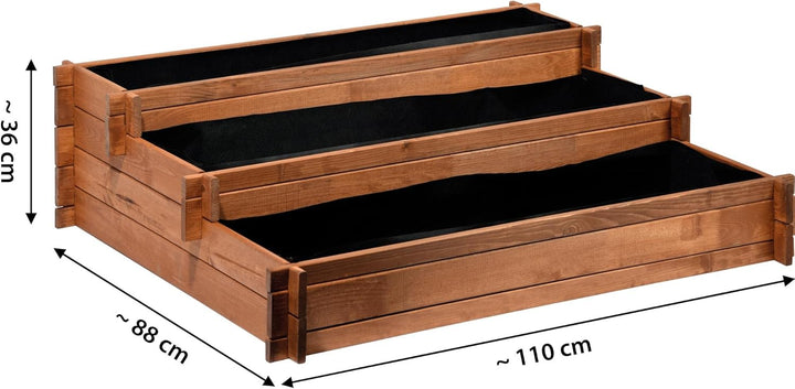dobar® 58180FSC Hochbeet Peru Blumenbeet Dreistufig | Kräuterbeet Massivholz Stecksystem | Grosse Bl