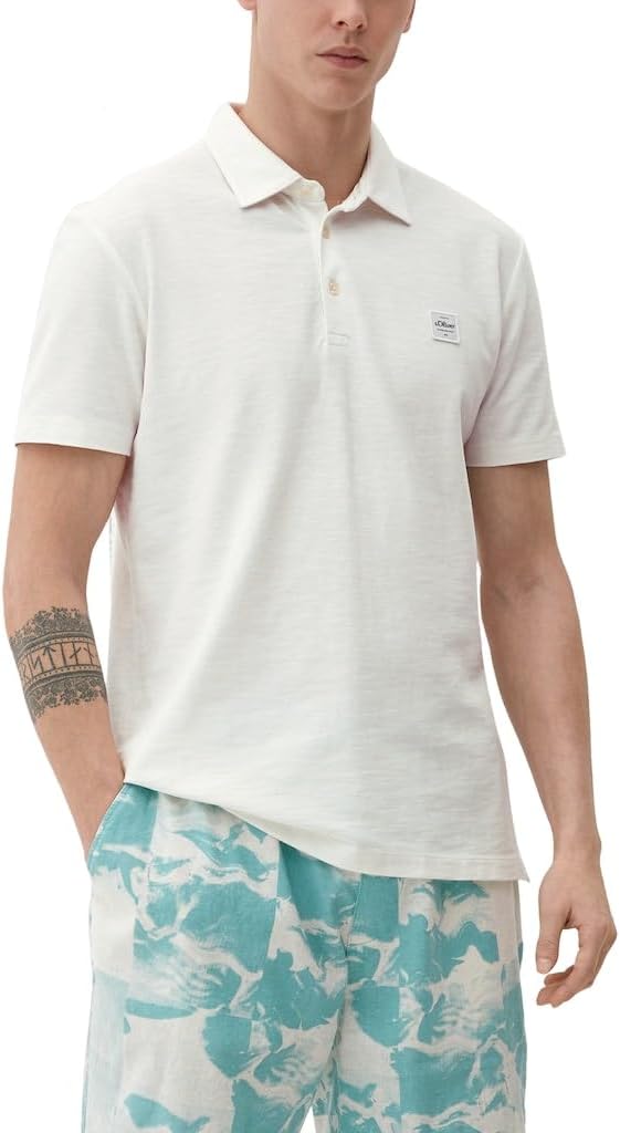 s.Oliver Herren Poloshirt, Kurzarm M Weiss, M Wei&amp;