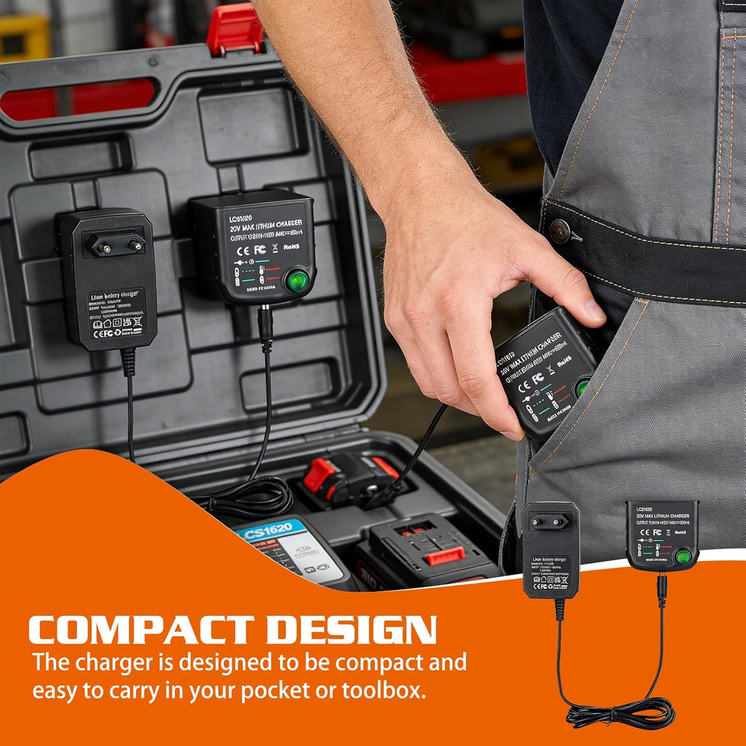 18V/20V Ladegerät Kompatibel mit Black & Decker 18V Ladegerät für Black und Decker Akku Lithium-Ione