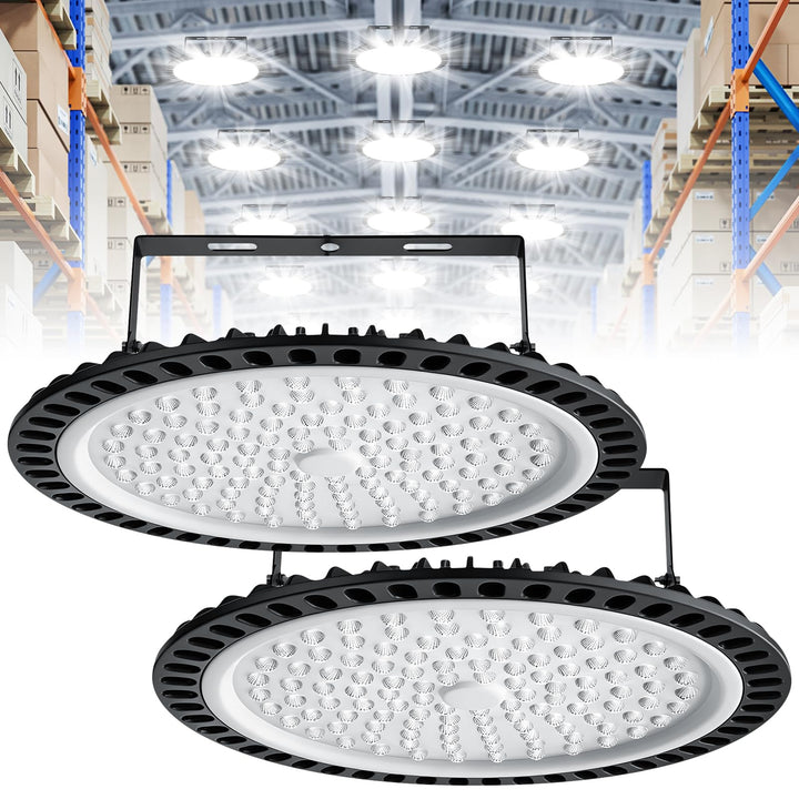 Viugreum UFO LED, 500W Led Hallenstrahler, 6000K-6500K Kaltweiss 120°Abstrahlwinkel Industrielampe,