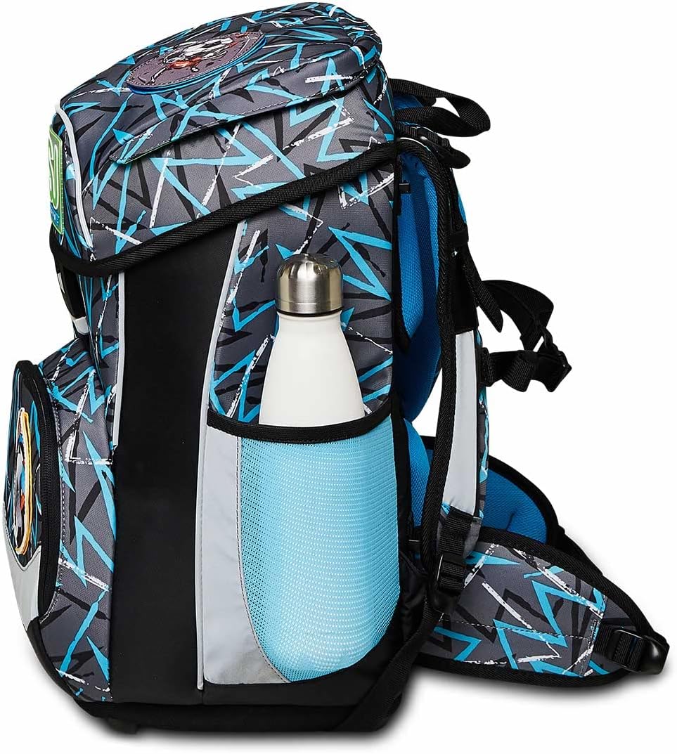 SJ Schulranzen Set 4-teilig Ergonomischer Schulrucksack, Ultraleichte Schultasche, 36