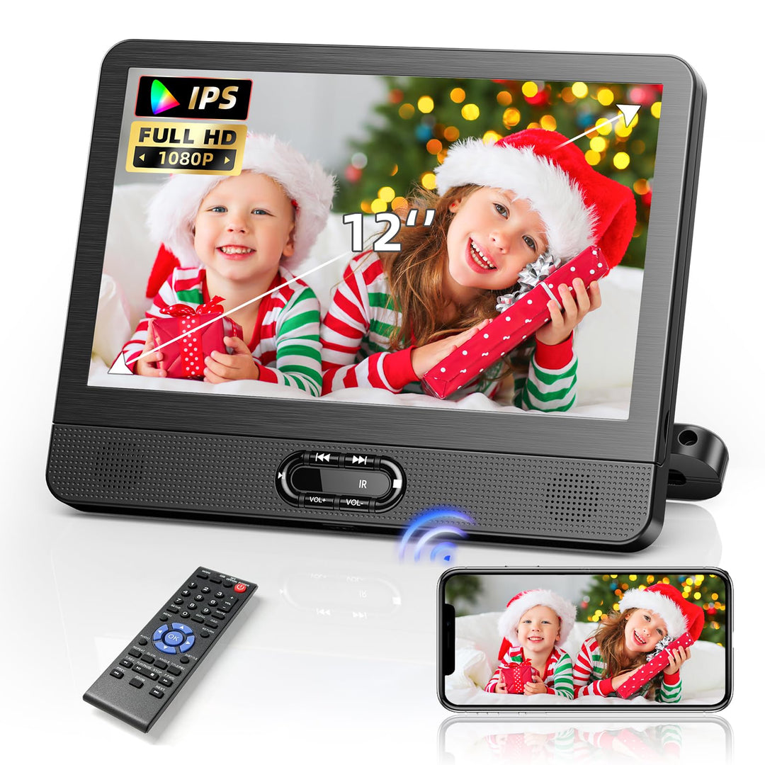 Arafuna 12 Zoll DVD Player Auto, Mirror Link, 1080p Auto Fernseher, DVD Player Auto Kinder Supporte