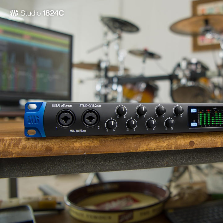 PreSonus Studio 1824c, 18 Eingänge/20 Ausgänge, 192 kHz, USB-C Audio Interface mit Software-Bundle i